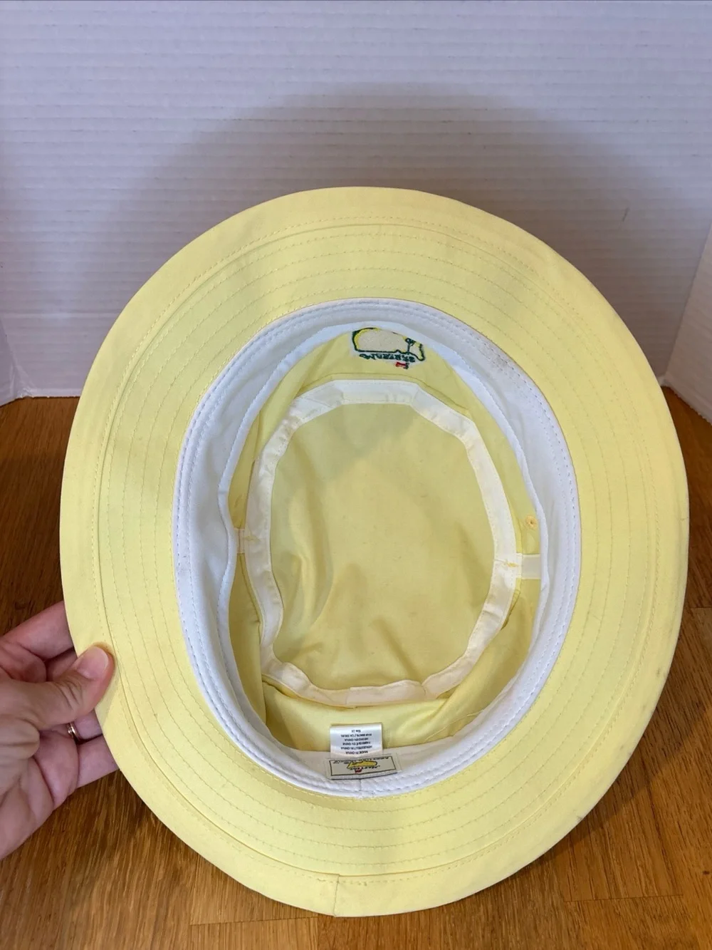 American Needle Masters Golf Bucket Hat Embroidered Logo Yellow White/Green 2X